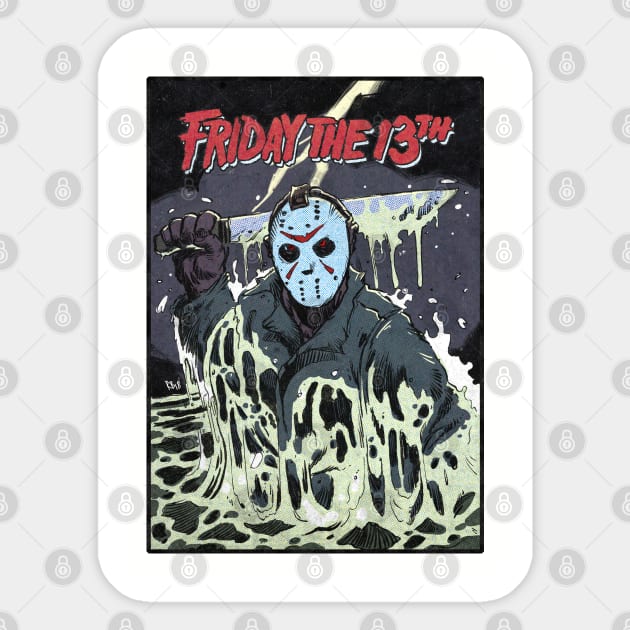 Friday The 13th Sticker by RyanButtonIllustrations